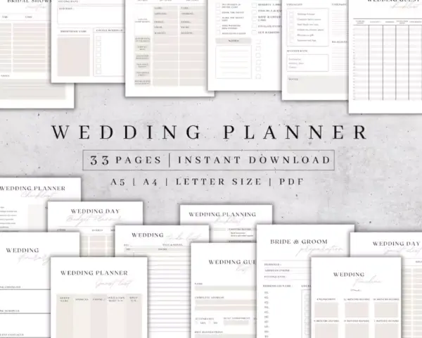 33+ Wedding planner Printable